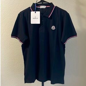 Moncler polo shirt with signature tricolor tipping Spread